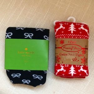 2 Pair of Xmas/ Holiday tights for kids~ Kate spade Kids & Rising Star